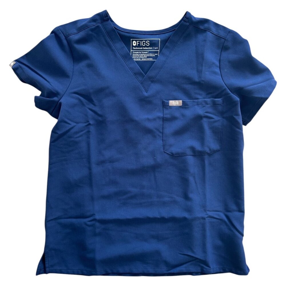 FIGS Catarina One-Pocket Scrub Top — Sapphire